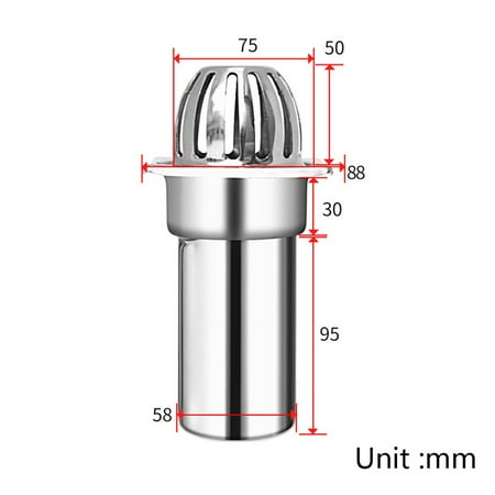 

GLFILL Stainless Steel Balcony Drainage Roof Detachable Floor Drain Cover Rain Pipe Cap