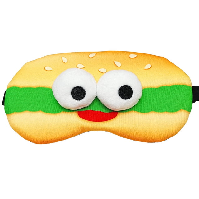 Máscara para dormir de algodón con diseño de hamburguesas de dibujos animados para niños y adultos