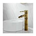thumbnail image 3 of Grifo clásico de bambú, disponible para agua fría y caliente, boquilla de tres juntas para lavabo, fácil instalación sin herramientas especiales (bronce), 3 of 5