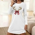 thumbnail image 2 of Wensltd Women's Short Sleepshirts Stylish Long Sleeve Round Neck Christmas Home Wear Nightgown S-XXL, 2 of 6
