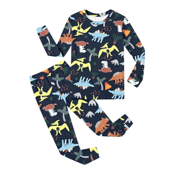 Tisuna Girls Fall Pajamas Set Kids Comfortable Long Sleeve Crew Neck Graphic Print Tops And Pants Sleepwear Children'S 2 Pieces Housewear Clothes Set Size 3-4 Years