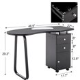 thumbnail image 6 of BarberPub Manicure Acetone Resistant Table Nail Table Spa Beauty Salon Nail Station Desk Nail Art Equipment 0422, 6 of 9