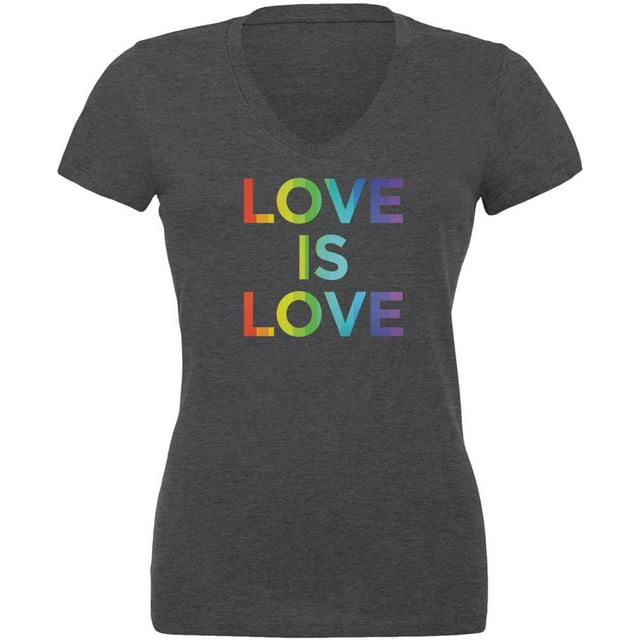 LGBT Gay Pride Love Is Love Juniors V-Neck T Shirt