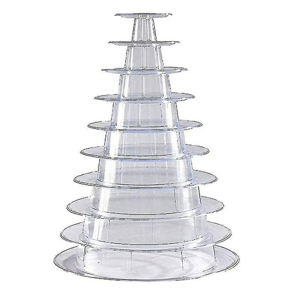 6 Tier Round Plastic Macaron Tower Stand Macarons Holder Macaroon Cake Tower Display Stand For Dessert Display