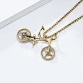 thumbnail image 3 of PAMTIER Men's Stainless Steel Vintage Hip Hop Punk Bicycle Fitness Sport Charm Biker Pendant Necklace Gold No Chain, 3 of 5