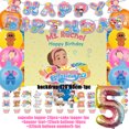 thumbnail image 1 of Cartoon English Teacher Theme Child Birthday Party Decor Ms&Racheled Balloon Banner Backdrops Cupcake Toppers for Kids Gifts R-5 Other, 1 of 6