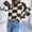 Black, variant on Stichou Womens Fall Fashion Crew Neck Sweater Long Sleeve Plaid Ribbed Knit Loose Pullover Tops Trendy Office Outfits Black M