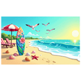 thumbnail image 2 of Beach Backdrop Banner Surfboard Design Ocean Coastal Scene Decor for Parties Events Photo Background Seaside Summer Vibes Holiday Celebration, 2 of 5