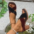 thumbnail image 5 of Dakaela Chunky Heel Sandals for Women 2026 Summer Dressy Slip on Slides Open Toe Arch Support Orthopedic Bridal Party Wedding Shoes Size 6-10 Black, 5 of 9