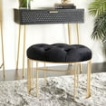 thumbnail image 2 of DecMode Metal Bench with Velvet Seat, Black, 2 of 9