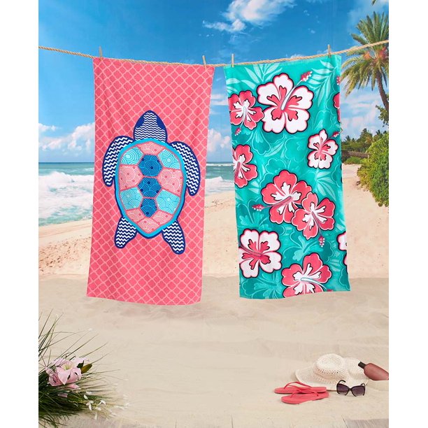 Tropical Beach Towel Turtle