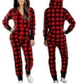 thumbnail image 3 of Pijama navideño de una pieza para mujer con capucha, estampado de Papá Noel, mono acogedor para adultos, ropa festiva para el hogar., 3 of 5