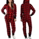 thumbnail image 3 of Pijama navideño de una pieza para mujer con capucha, estampado de Papá Noel, mono acogedor para adultos, ropa festiva para el hogar., 3 of 5