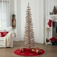 Holiday Time 6ft PreLit Rose Gold Tinsel Christmas Tree, Rose Gold, 6