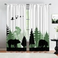 thumbnail image 3 of Bear Curtains, Scenic Rainforest Pine Window Curtain Black out Curtains, Vintage Forest Wildlife Art Extra Large Farmhouse Window Treatments Do Not Fade Pattern Clear for Kid Bedroom-W42xL54in, 3 of 6