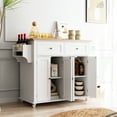 thumbnail image 4 of QinaQin 43 Inch Kitchen Island Cart with 2 Drawers, 4 Doors, Spice Rack, Wine Storage and Large Countertop, 4 of 9