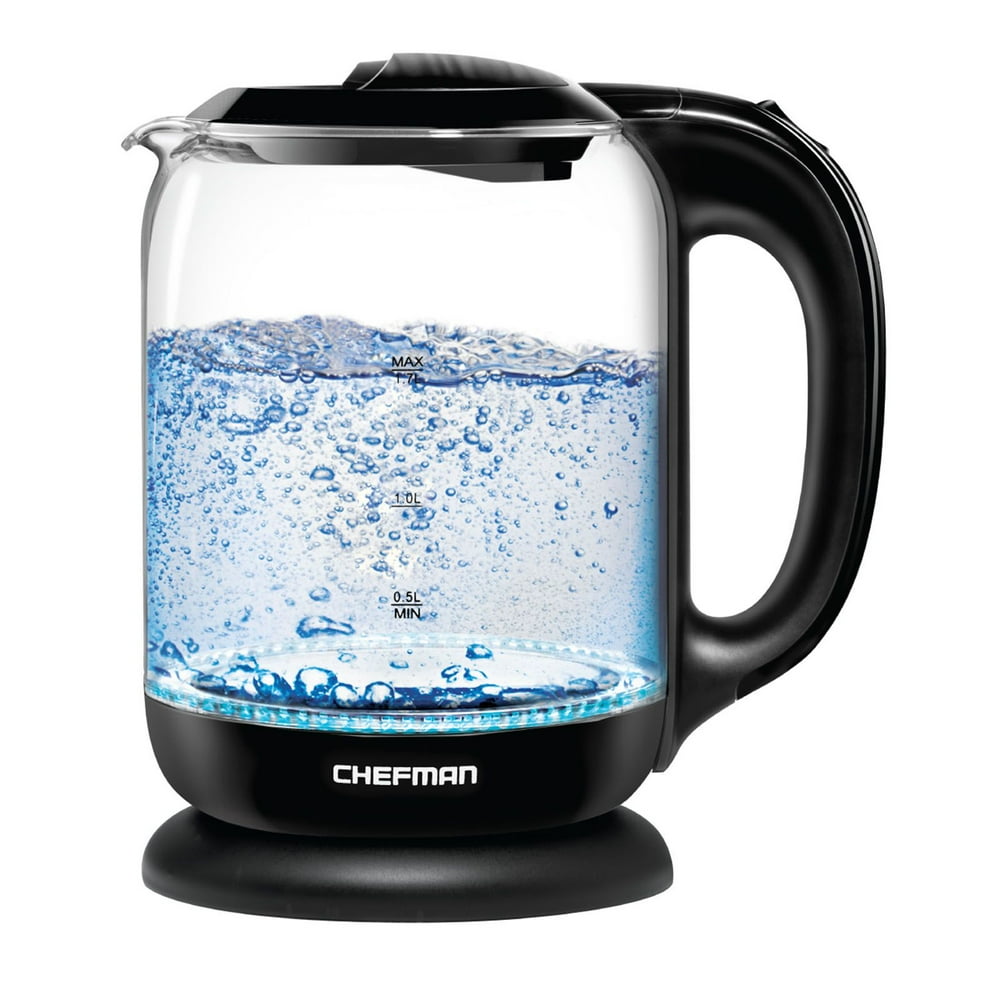 Chefman Electric Glass Tea Kettle, One Touch Easy, Automatic Shut Off