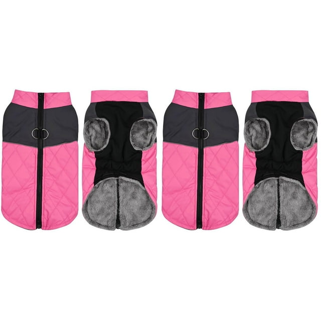 (Lot de 2) Rinsvye Manteau Imperméable Réfléchissant pour Animaux de Compagnie, Petit Manteau d'Hiver Chaud pour Chiens, Vêtements pour Grands Chiens, Aspect Designer pour Petits Chiens et Hommes
