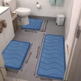 thumbnail image 3 of CCWADH Bathroom Rugs Set, Bath Rugs Non-Slip Bath Mat Set 3 Piece,Washable Bathroom Mats,Super Soft U-Shaped Toilet Rug,Bahroom Carpets for Bathroom,Tub,Shower, Blue[31.5"x20"+16"x24"+16"x20"], 3 of 8