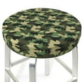 thumbnail image 3 of Kdxio Camouflage Dinosaur Print Stool Covers Round,Stretch Round Bar Stool Covers Washable Bar Stool Cushion Slipcover for 12-15 Inch Chair, 3 of 7