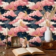 thumbnail image 2 of Dreamy Baroque Peel and Stick Wallpaper Celestial Baroque Clouds Crescent Moons Golden Wall Mural 23.6in x 9.8ft Self Adhesive Removable Wall Paper Renter Friendly Wallpaper for Girls Kids Bedroom, 2 of 8