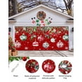 thumbnail image 2 of Garage Door Banner Cover 7 x 8 ft, Christmas Poinsettia Christmas Balls Snowflake Red Style Christmas Garage Door Decorations Holiday Christmas Backdrop Decor for Winter New Year Xmas Party, 2 of 6