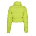 thumbnail image 6 of Olyvenn Ladies Fashion Zip Up Lapel Cropped Coat Puffer Cotton Jacket Padded Coat Fashion Womens Loose Casual Solid Stand up Collar Female Outerwear Green L, 6 of 7