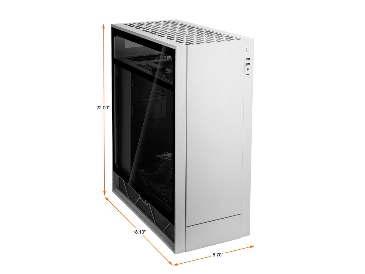 SilverStone ALTA F1 SST-ALF1S-G Silver Aluminuml / Steel / Tempered Glass ATX Mid Tower Computer Case