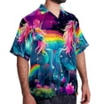 thumbnail image 2 of Robot Unicorn Attack Men's Short Sleeve Shirts with Spread Collar Tops, Casual Printed Poplin Shirt, Button Down Short Summer Beach Shirts - Unisex, 2 of 6