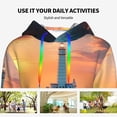 thumbnail image 4 of Wukai Lighthouse At Sunset Coast Print Womens Hoodies Fleece Sweatshirts Long Sleeve Sweaters Pullover Fall Outfits Winter Clothes-XX-Large, 4 of 7