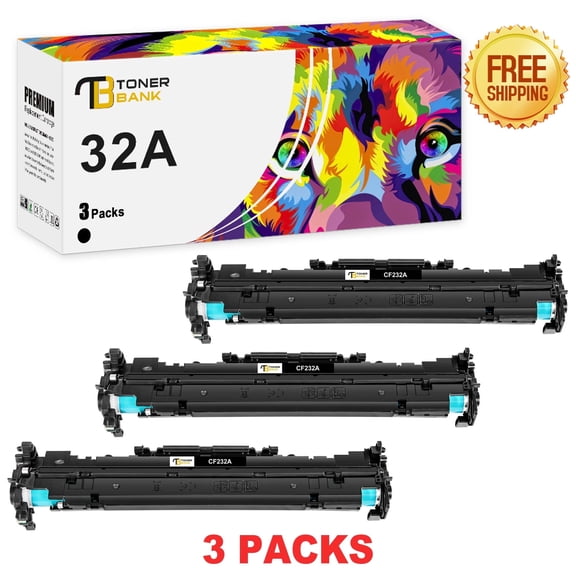Toner Bank 3-Pack Compatible Drum Unit for CF232A 32A LaserJet Pro M203d 203dn 203dw MFP M227fdn 227fdw 227sdn M206dn M230fdw M230sdn, 3x Black( No Toner)