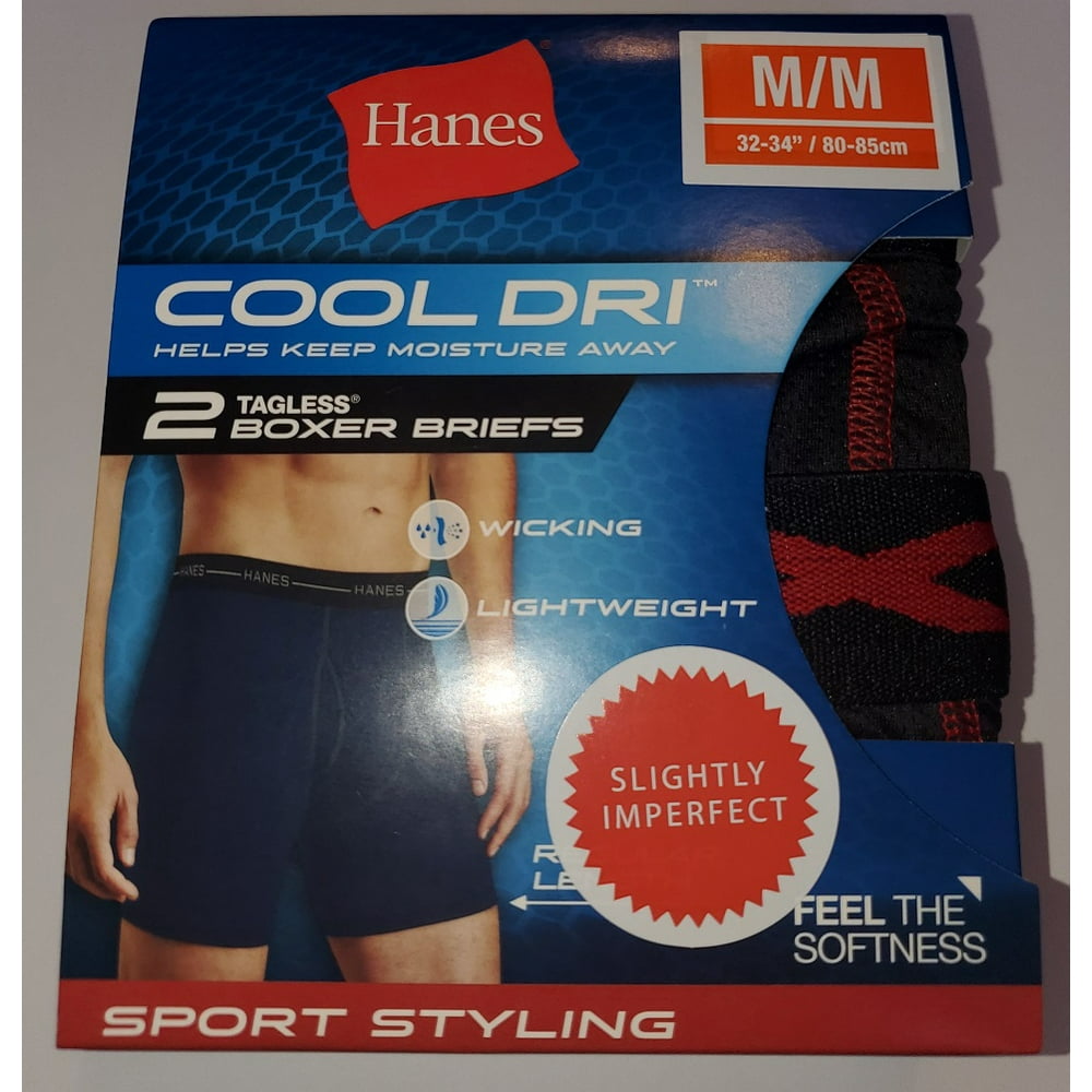 Hanes Hanes Men's Tagless Sport Styling Boxer Briefs with Cool Dri