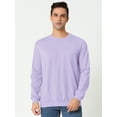 thumbnail image 2 of Sudadera de cuello redondo de color sólido de manga larga de ajuste regular básico informal para hombre Púrpura XL, 2 of 6