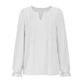thumbnail image 4 of Oplxuo Womens Tops Dressy Casual Long Sleeve Shirts V Neck Chiffon Blouses Fall Outfits for Women 2025, 4 of 7