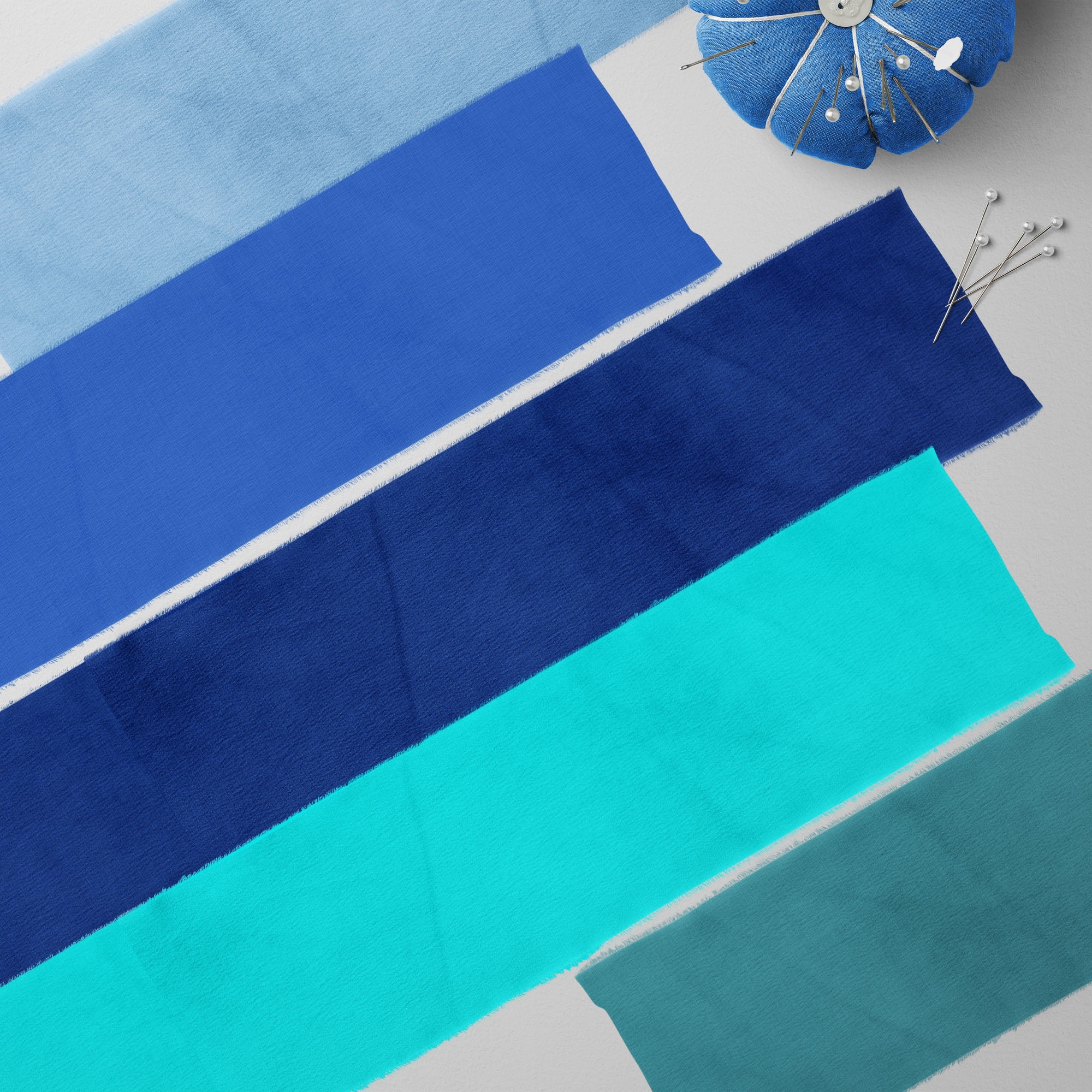 Create It 2.5"X42" 100% Cotton Blue Solid Precut Sewing & Craft Fabric Strips, Blue 60 Pieces