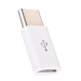 thumbnail image 1 of Inteprter 10 piezas Universal tipo C a Micro USB adaptador compatible con sincronización de datos convertidor de carga USB-C Teléfono y Comunicación blanco 5 piezas, 1 of 5