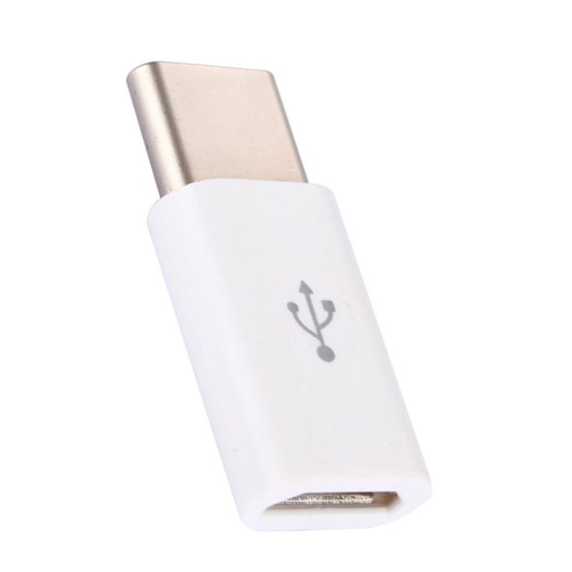 Inteprter 10 piezas Universal tipo C a Micro USB adaptador compatible con sincronización de datos convertidor de carga USB-C Teléfono y Comunicación blanco 5 piezas