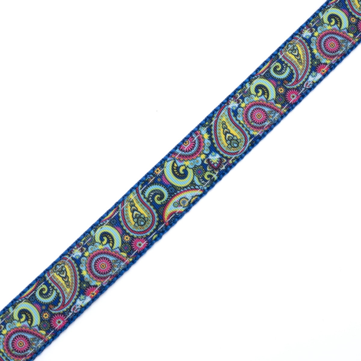 Country Brook Design® 3/4 inch Bright Paisley Ribbon on Royal Blue Nylon Webbing, 50 Yards