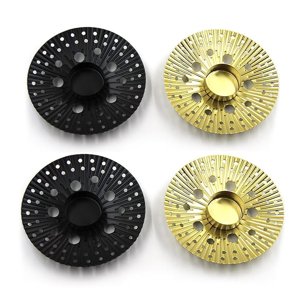 MKLZ Set of 4 Plate Candle Holders, Gold & Black Iron Candlesticks Holders