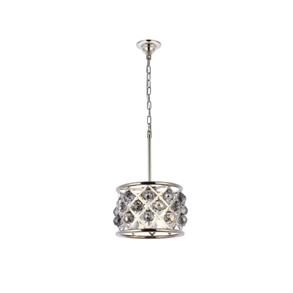 Elegant Lighting Madison 12" 3 Light Royal Crystal Pendant Lamp