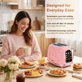 thumbnail image 2 of Mecity Smart Touch Screen Toaster 2 Slice, Retro Wide Slot Stainless Steel Toaster with 6 Browning Levels, Reheat & Defrost, for Bagel, Toast, Bread, Removable Crumb Tray, Pink, 2 of 9