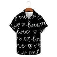 thumbnail image 5 of Mens Valentine Shirts, Mens Heart Shirt, Short Sleeve Shirt Button Men Valentine's Day Printed Tops Casual Short Sleeved Lapel Shirt, 5 of 5