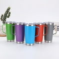 thumbnail image 3 of 304 stainless steel vacuum insulated car mug with handle and lid, double-walled coffee cup, suitable for home, outdoor, and office use, holiday gift, 20 oz/590 ml capacity., 3 of 24
