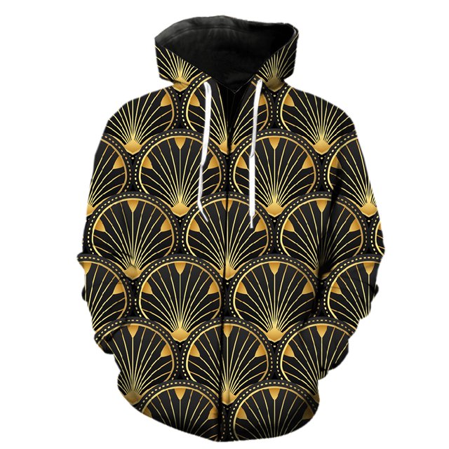 Abstract Geometric Patterns Men's Zipper Hoodies 3D Print Tops Harajuku Hip Hop Spring Oversized Teens Fashion Cool Sweatshirts