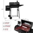 thumbnail image 3 of Royal Gourmet CC1624S Barrel Charcoal Grill with Offset Smoker,552 Sq. In. Cooking Area, for Outdoor Grilling and Backyard Cooking, Black, 3 of 13
