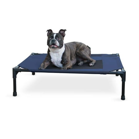 UPC: 0655199216116 | K&H Pet Products Original Pet Cot Elevated Dog Bed Blue/Black Medium 25 X 32 X 7 Inches