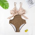 thumbnail image 1 of 1 pieza (albaricoque, XXL) Girasol para mujer, falda pareo de playa, Bikini con parte superior acanalada, traje de baño de talla grande para mujer, traje de baño con parte inferior alta, bandeau acanalado, traje de baño con parte inferior enrollada oso de fresa Electrónica, 1 of 5