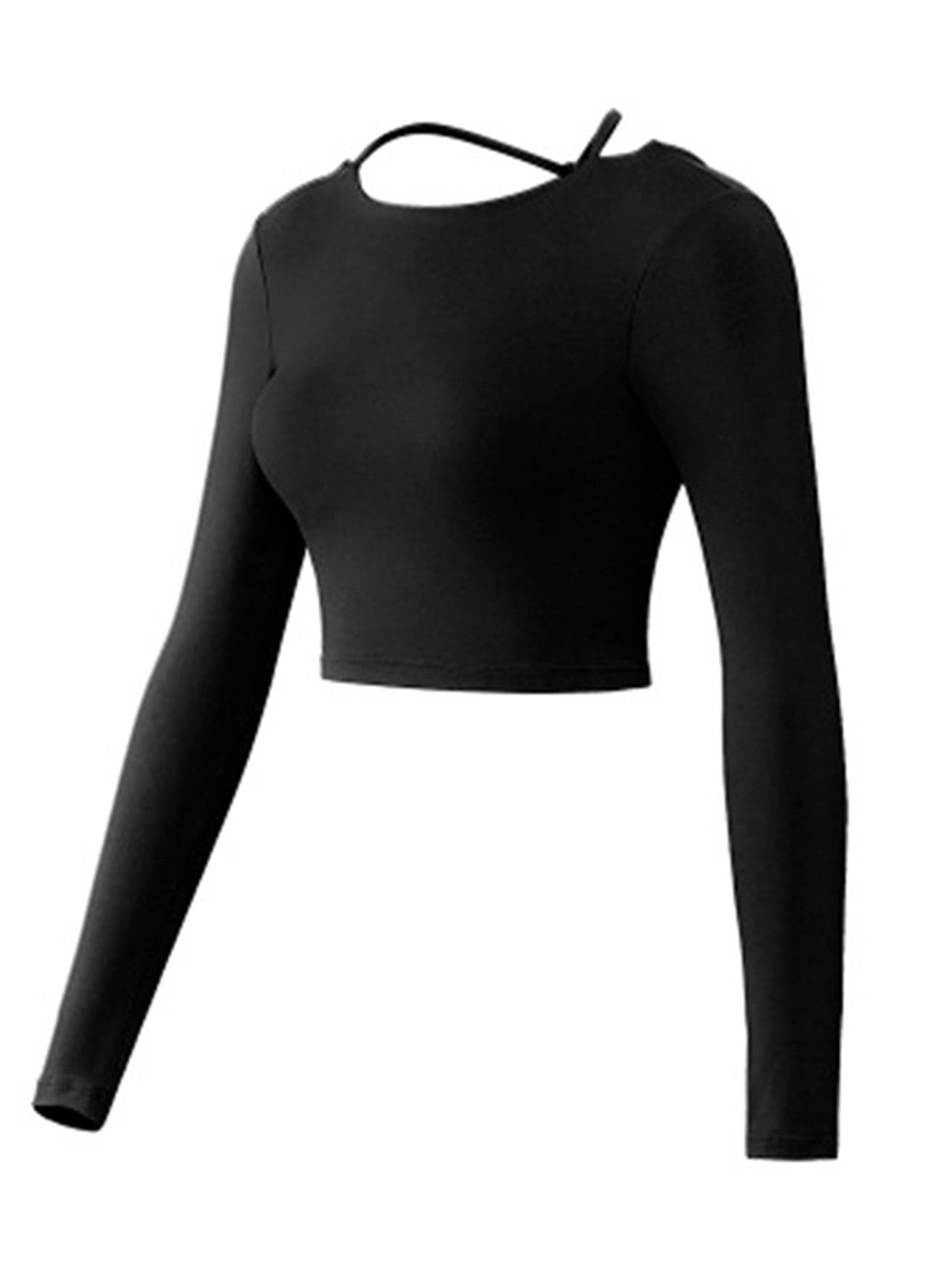long sleeve sports crop