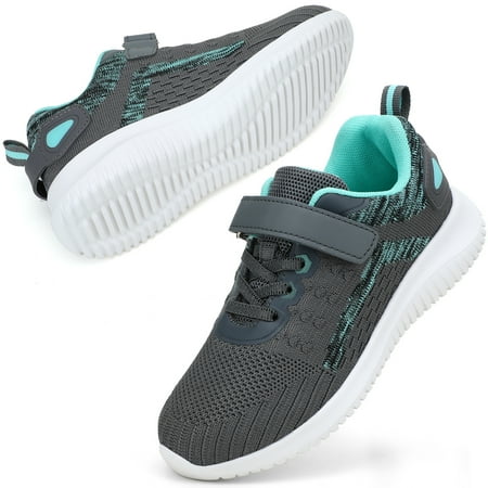 

STQ Kids Boys Girls Sneakers Kids Lightweight Breathable Strap Athletic Running Shoes