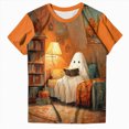 thumbnail image 4 of TOWED22 Halloween Shirts for Women T Shirt Holiday Ghost Graphic Crewneck Short Sleeve Tee Tops(Orange,M), 4 of 6